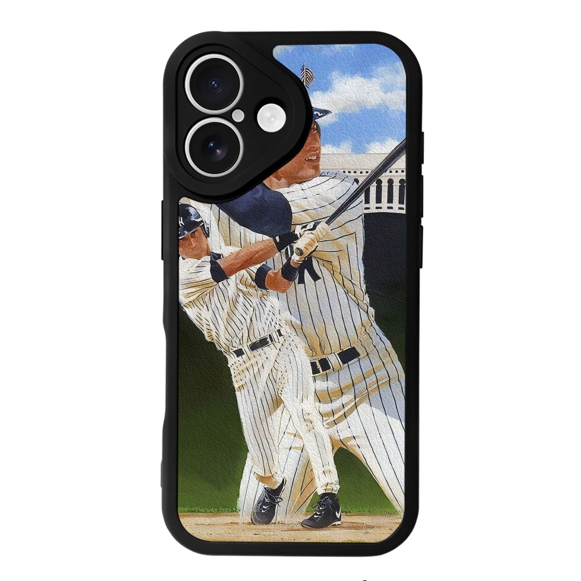 Derek Jeter 108 IPhone 16 Silicone Leather Case – UV Print, Lambskin Texture – Perfect Fit, Wireless Charging Compatible, Scratch Resistant, Precise Cutouts – Stylish Protection For IPhone 16